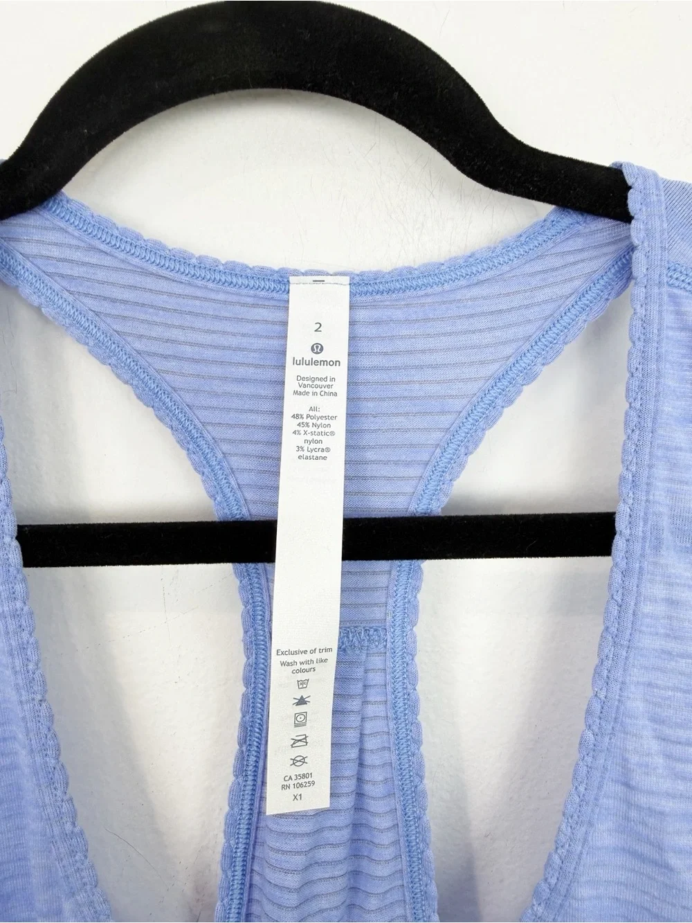Lululemon 105 F Singlet Heathered Hydrangea Blue Tank Top Size 2 NWT